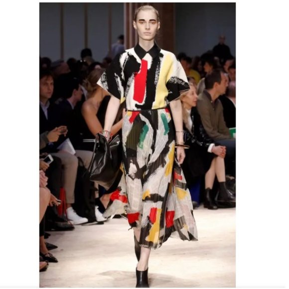 Celine silk printed asymmetrical skirt - Picture 4 of 8